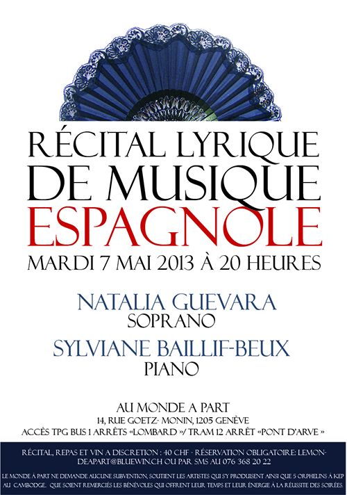 « Récital lyrique de musique espagnole » chant et piano Natalia Guevara et Sylviane Baillif-Beux