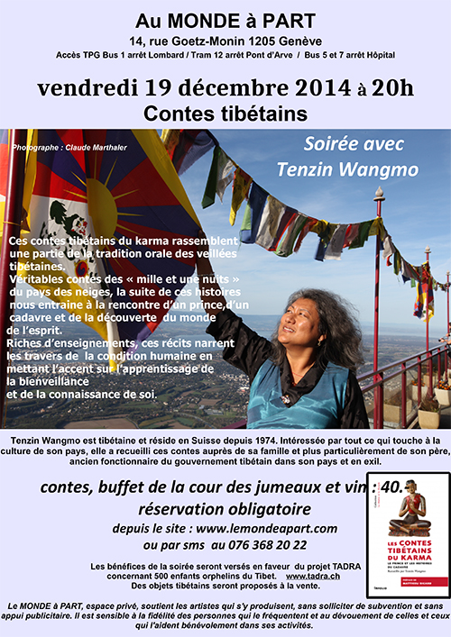 Contes tibétains avec Tenzin Wangmo, vendredi 19 décembre 2014 à 20h00