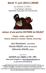 « Autour d'une petite histoire du soldat » clarinette, violon et piano Aart Rozeboom, Nicolas Risler et Sébastien Risler