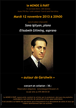 « Autour de Gershwin » piano et chant Sona Igityan et Elisabeth Gillming