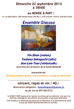 « Ensemble Giocoso » violon, alto et violoncelle Yin Shen, Tsubasa Sakaguchi et Son Lam Tran