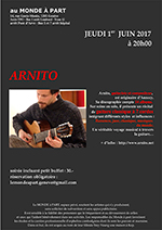 Arnito, guitariste et compositeur, est originaire d'Annecy. Sa discographie compte 14 albums. Sur scène en solo, il présente un récital de guitare classique à 7 cordes intégrant différents styles et influences : flamenco, jazz, classique, musiques du monde. Un véritable voyage musical à travers la guitare…