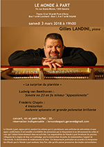 « La surprise du pianiste » Gilles LANDINI, piano  concert, vin et petit buffet : 30.-