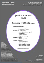 Suzanne HUSSON, piano Jeudi 28 mars 2019 à 20 heures Récital et verrée 
